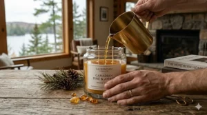An artisan hand-pouring small-batch candles, showcasing the craftsmanship that makes luxury candles worth the money.