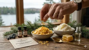 Close-up of ethically sourced Canadian beeswax and essential oils used in luxury candles worth the money.
