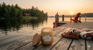 A selection of top tropical candles (bougies tropicales) featuring bilingual English and French labeling for Canadian shoppers.