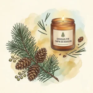 Hand-poured Christmas tree scented candles with natural pine needles and wooden wicks for a sustainable Canadian holiday.