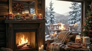 A cozy kitchen scene in Canada featuring Yankee Candle Christmas scents that smell like holiday baking and ginger cookies.