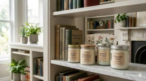 Hand-poured living room scented candles set in seasonal scents.