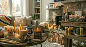 High-end scented candles curated for a luxury living room atmosphere.