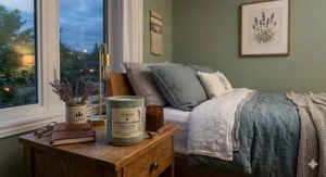 Natural soy wax lavender candle designed to help you unwind and sleep better at night.