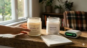 Comparing long-lasting soy wax vs faster-burning paraffin wax