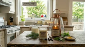 Safe candle usage on kitchen dining table / Utilisation sรฉcuritaire de bougie sur une table de cuisine