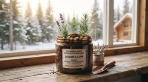 Clean-burning, non-toxic flame illustration for safe indoor eco-friendly candles.
