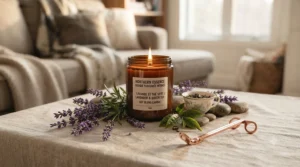 Floral bouquet strong scented candles for relaxation.