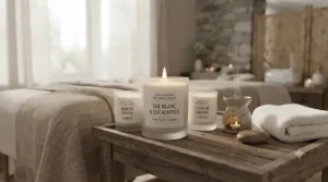 Long lasting candles providing a relaxing spa atmosphere. / Bougies longue durée offrant une ambiance relaxante de spa.