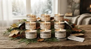 Travel tin small candles for gifts with warm, comforting scents suited for Canadian homes.