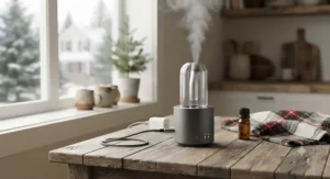 A portable, USB-rechargeable rated nebulizing diffuser ideal for use anywhere in a Canadian home.