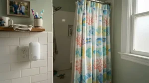 A practical plug-in diffuser for bathroom areas in a busy family home, ensuring everyday freshness.