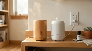 A plug-in diffuser vs USB diffuser comparison highlighting wall outlet usage versus portable power sources.
